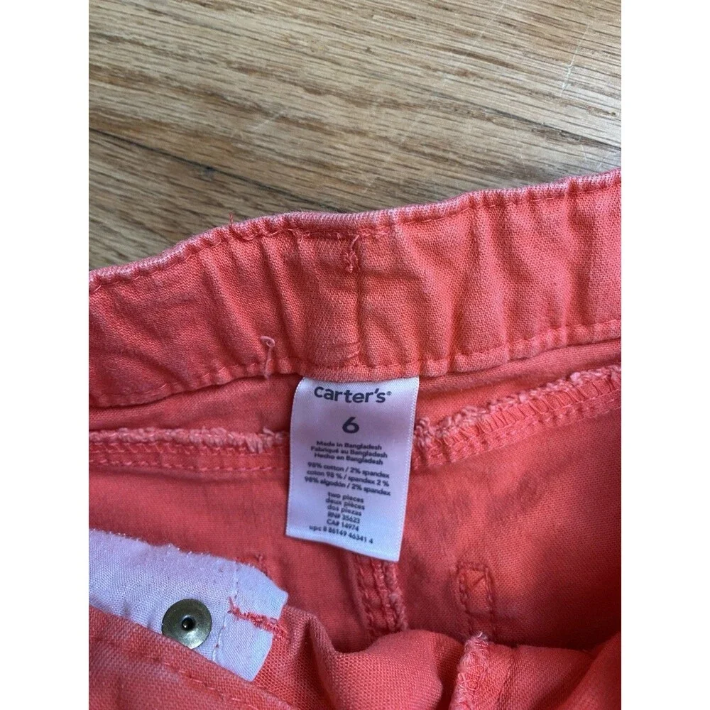 Girl 6 Skirt Distressed Denim Gap Coral Carter’s Adjustable Waist